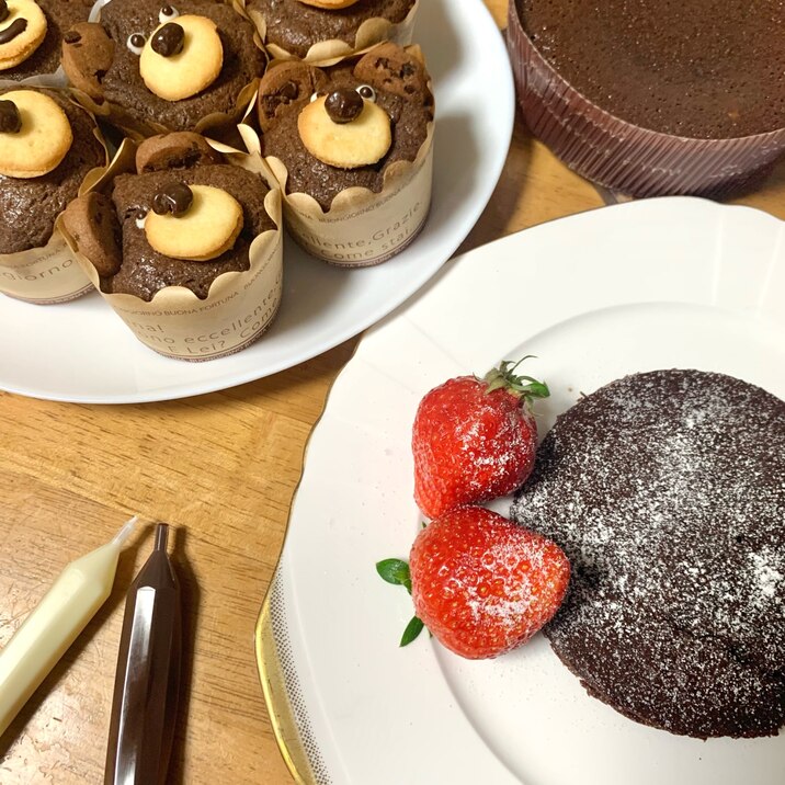 まぜて焼くだけ!簡単生チョコ風ガトーショコラ